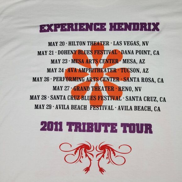Jimi Hendrix Experience Shirt Mens 2XL 2011 Tribute Tour Deadstock Gildan - Picture 6 of 13